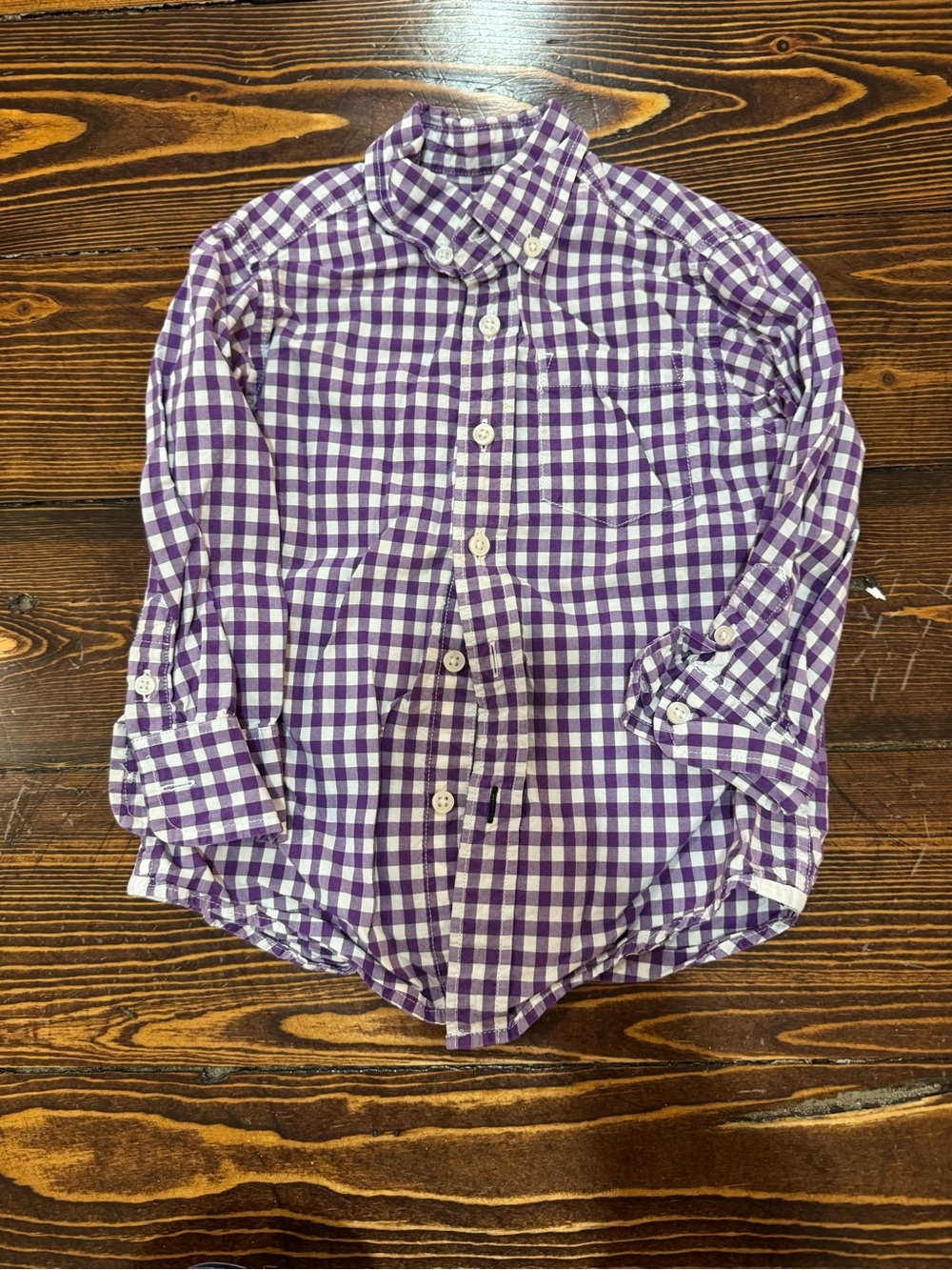 Toddler boy Purple Gingham Button-Up Shirt - Crewcuts